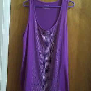 Purple Graded Rhinestone studded tank top